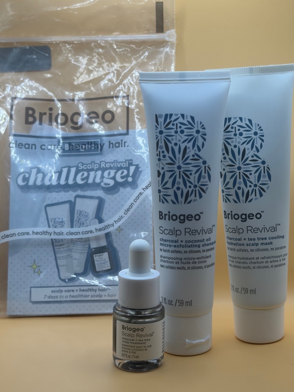 Briogeo Scalp Revival Trio in White and Clear Packaging